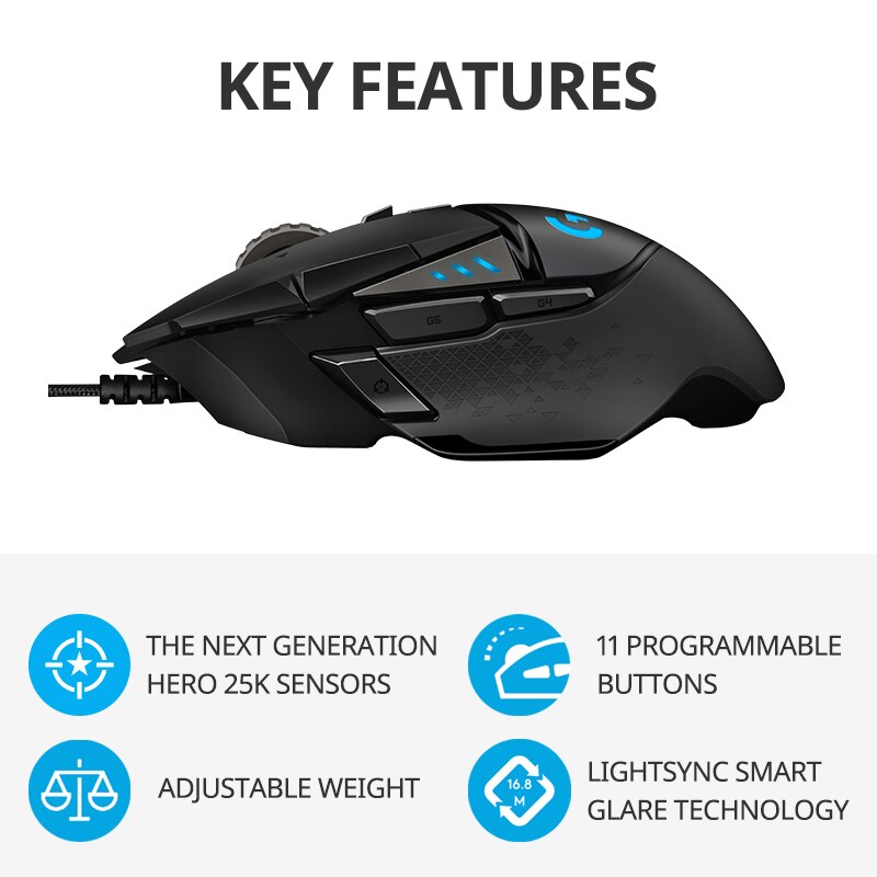 로지텍 G502hero 마스터 유선 게이밍 마우스 50 - Esports Gaming Mouse Weight Adjustable 리뷰 및 가격
