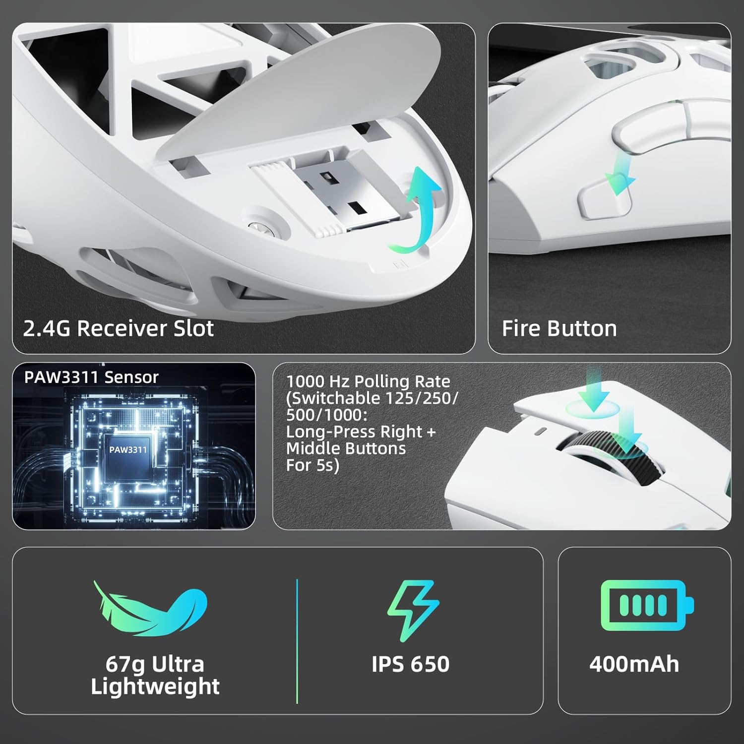 AULA SC620 새로운 게이밍 마우스 유선/블루투스 - Esports Gaming Mouse Weight Adjustable 리뷰 및 가격